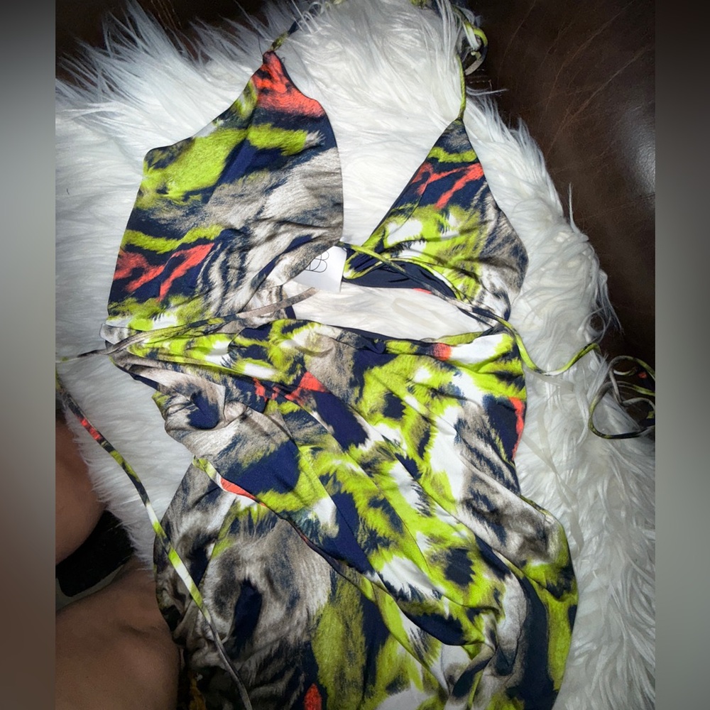 Vibrant Multicolor Halter Dress